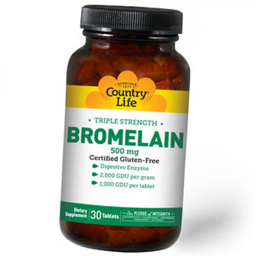 

Бромелайн, Triple Strength Bromelain, Country Life 30таб (69124003)