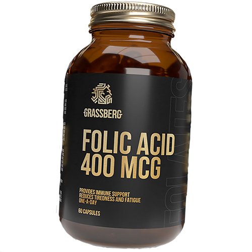 

Фолиевая кислота, Folic Acid 400, Grassberg 60капс (36515001)