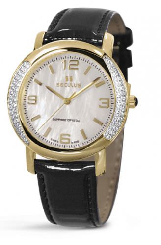 

Женские наручные часы Seculus 1673.2.1063 mop, pvd-r-cz, pearl leather
