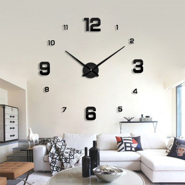 

Оригинальные настенные 3D часы "DIY CLOCK" с цифрами от 60 до 90см, черные