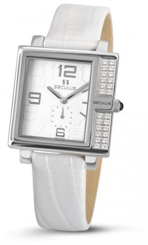 

Женские наручные часы Seculus 1670.2.1064 white, ss-cz, white leather