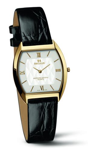 

Женские наручные часы Seculus 1613.1.106 white, pvd, black leather