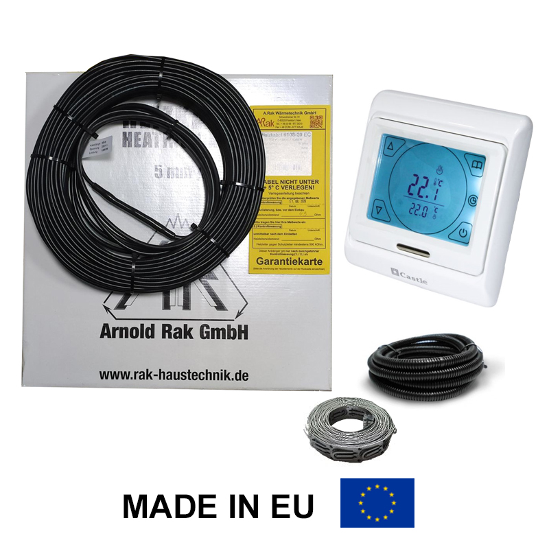 

Теплый пол кабель Arnold Rak 6101-20 EC 2300 Вт + программируемый терморегулятор Castle M 9.716