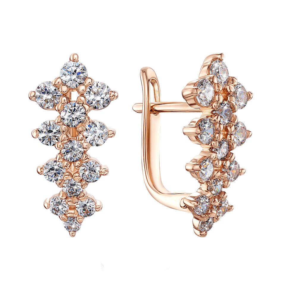 

Серьги из красного золота с кристаллами Swarovski 000136749