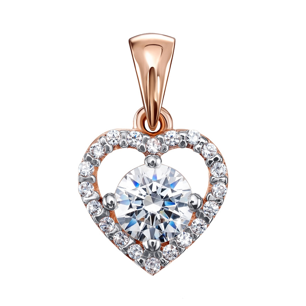 

Кулон из красного золота с цирконием Swarovski 000126364
