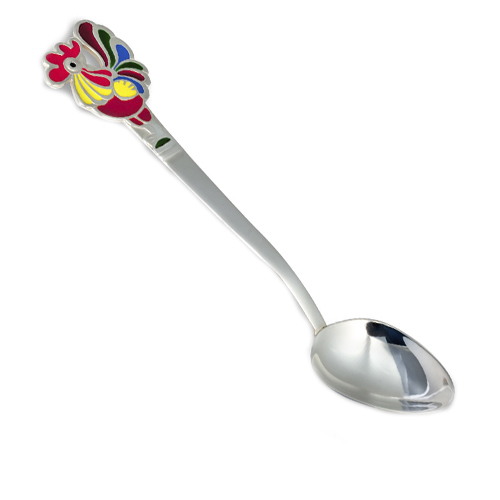 

Серебряная чайная ложка Петушок с разноцветной эмалью 000043601