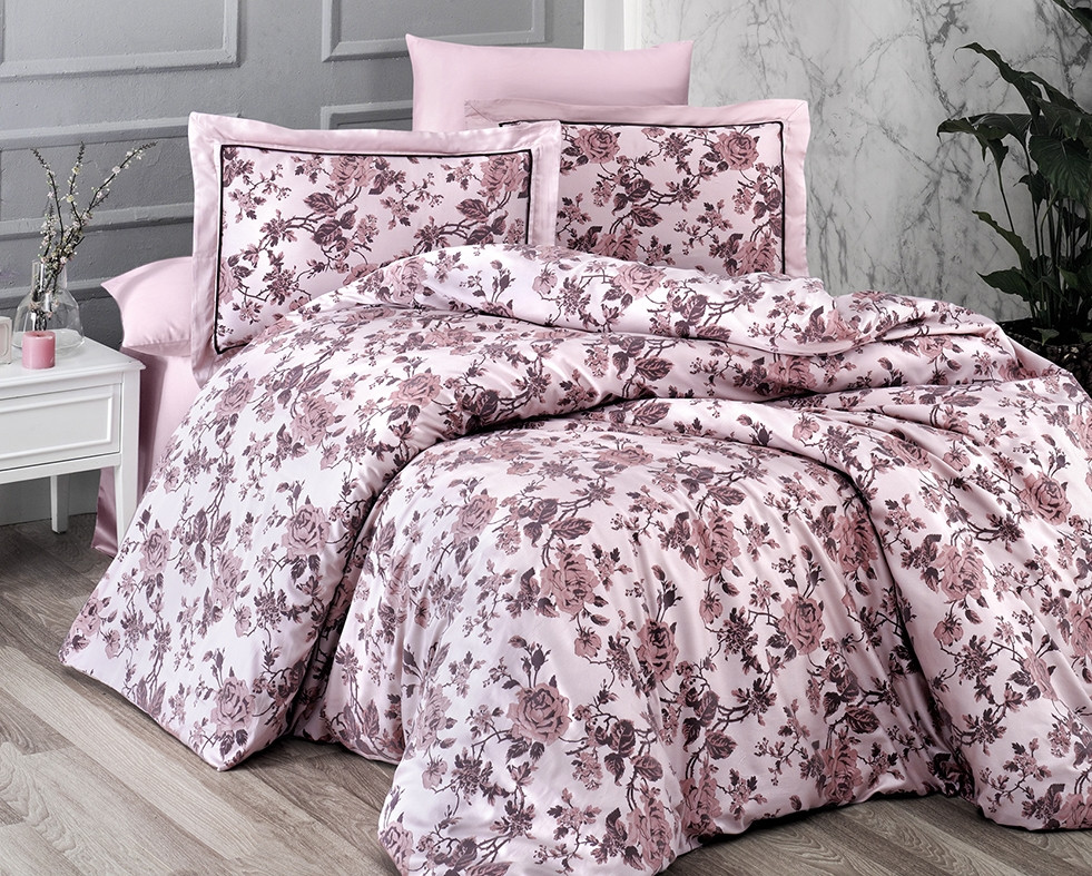 

Комплект постельного белья First Choice Satin Cotton Deluxe Евро сатин арт.Agora Pudra