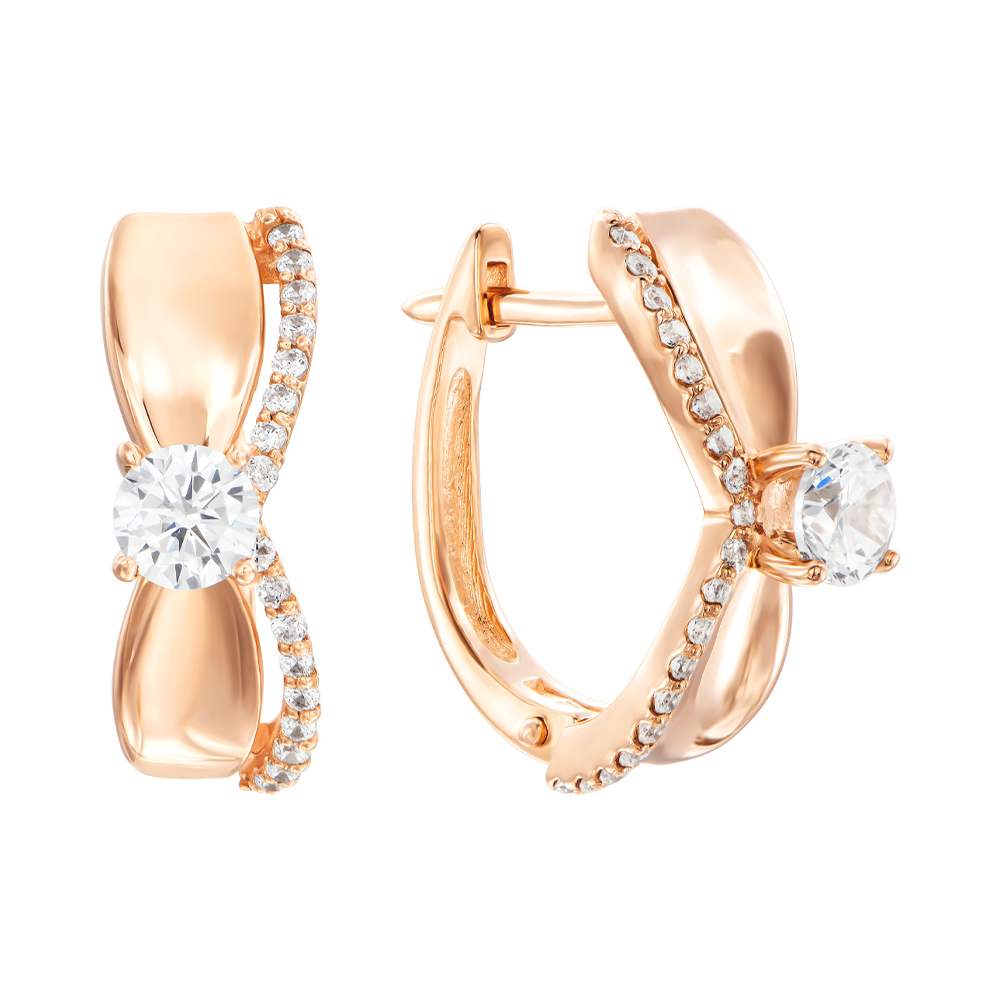 

Серьги из красного золота с фианитами 000115164