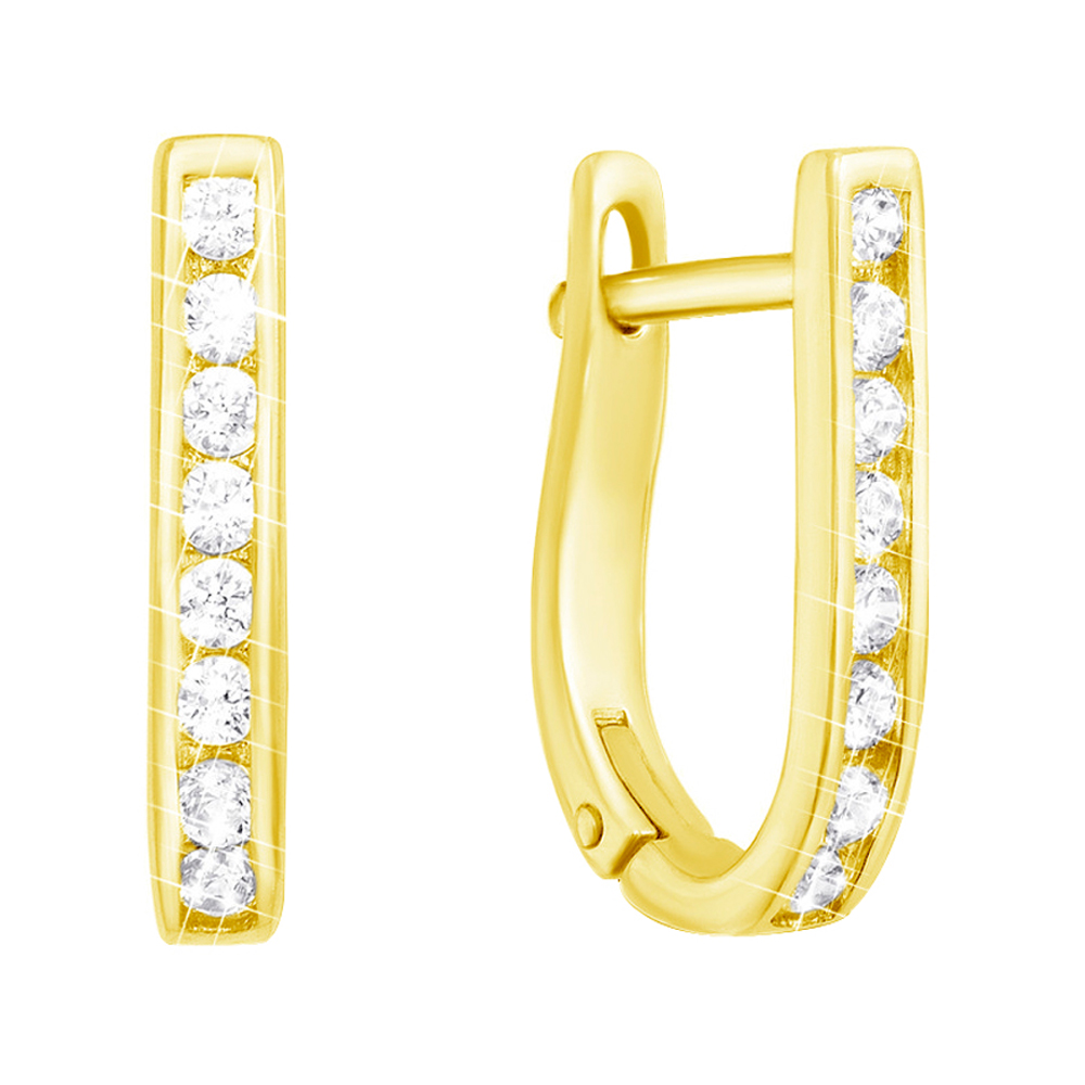 

Серьги из желтого золота с фианитами 000129342