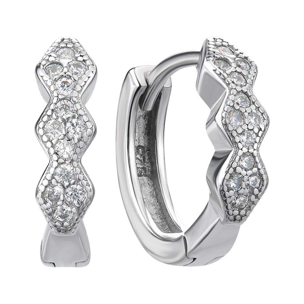 

Серебряные серьги-конго с фианитами 000144840