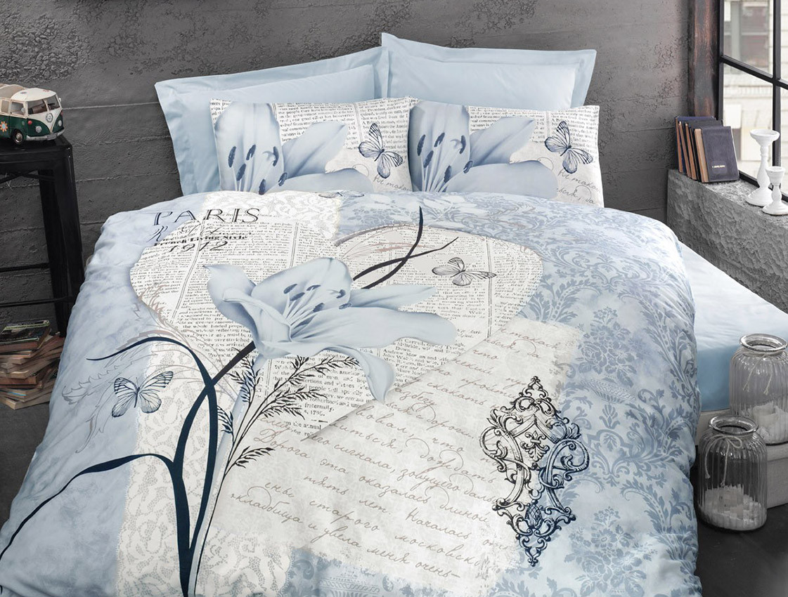 

Комплект постельного белья Luoca Patisca Ranforce Cotton полуторный ранфорс арт.Arte bella blue