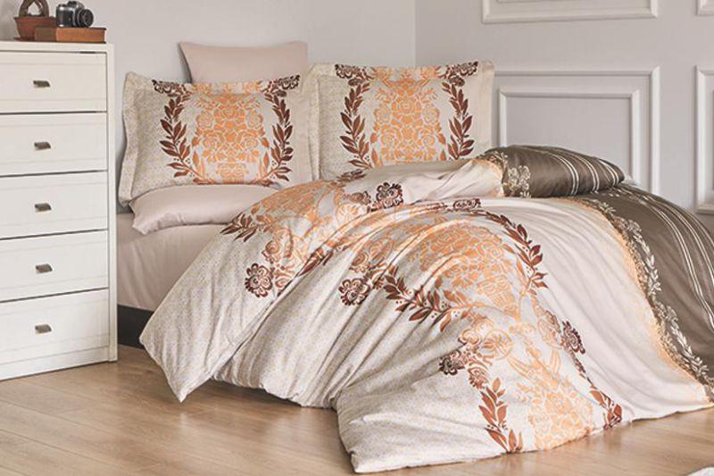 

Комплект постельного белья First Choice Satin Cotton Евро сатин арт.Farah vizon
