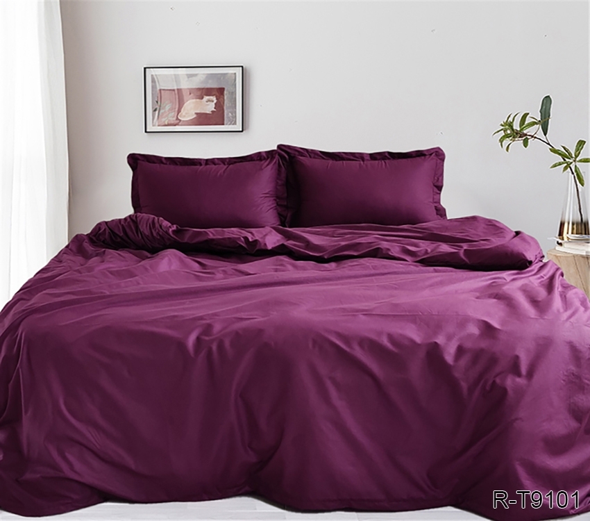 

Комплект постельного белья ТМ TAG хлопок на молнии King Size Вишневый R-T9101