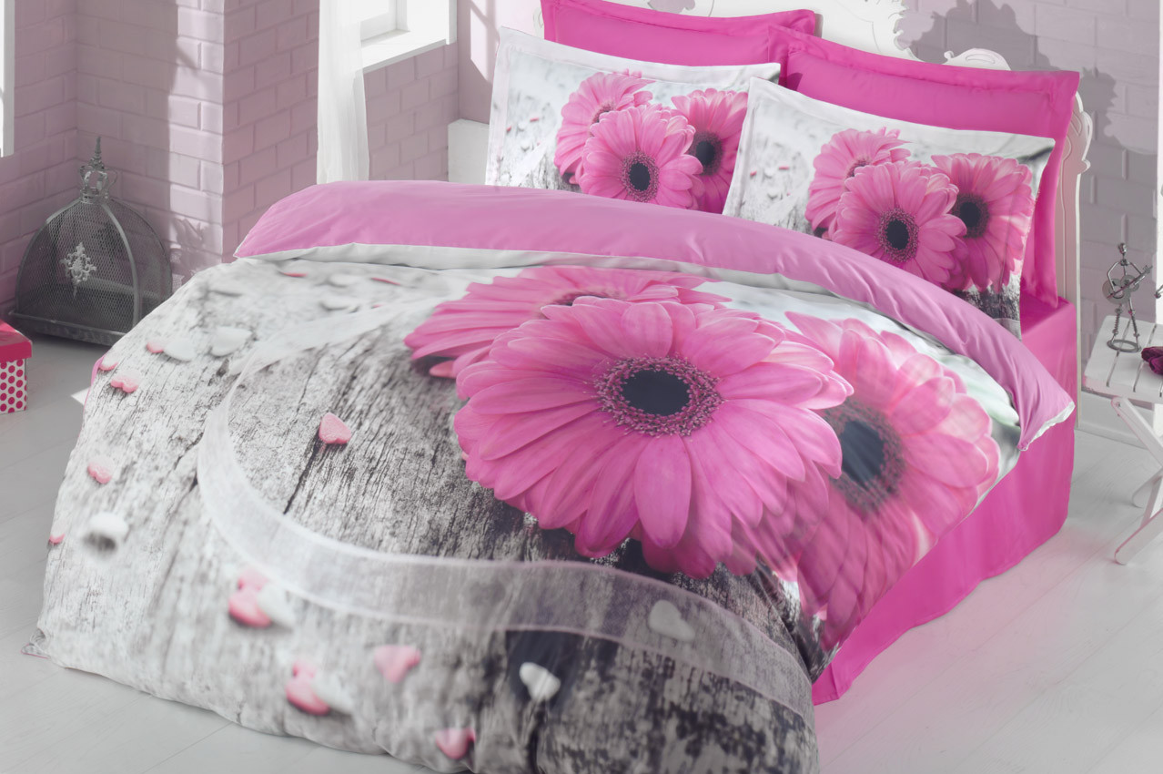 

Комплект постельного белья Luoca Patisca Satin Cotton 3D Евро сатин арт.Vita Fuchsia