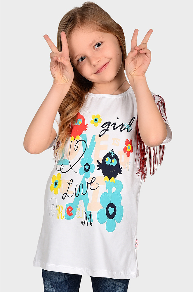 

Футболка Kiwi Kids 1015 128 см Белый