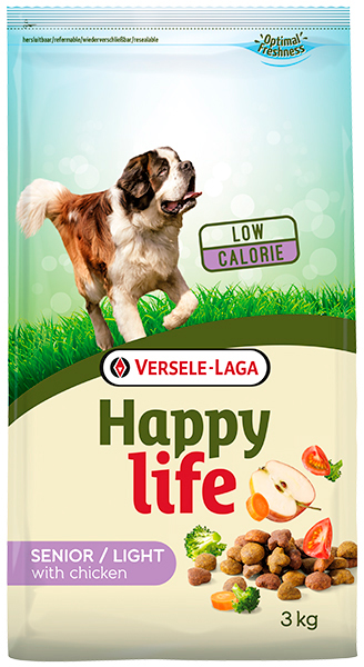 

Сухой корм для взрослых собак Happy Life Лайт Сеньор со вкусом курицы 3 кг