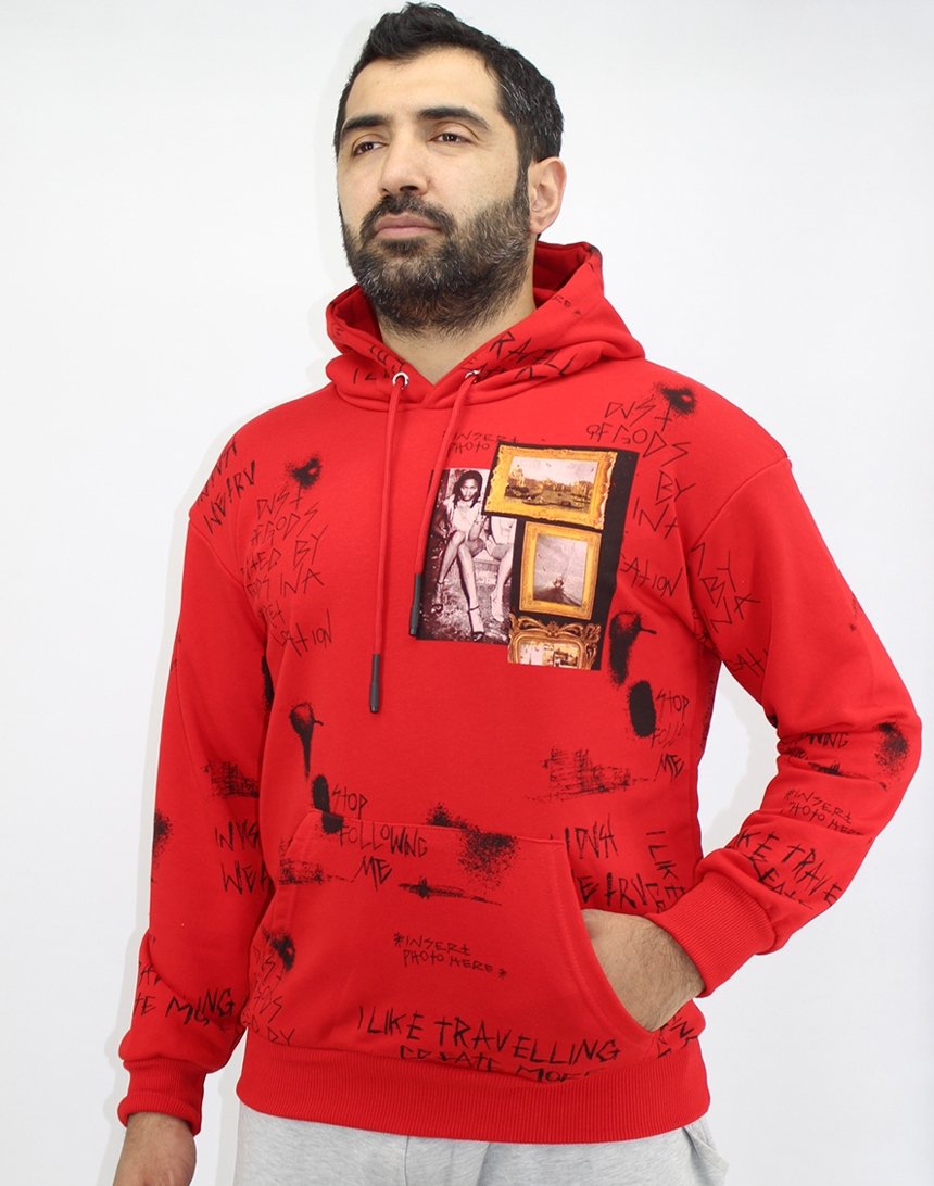 

Худи Eksibir с дерзкими граффити M красное (K505 red)