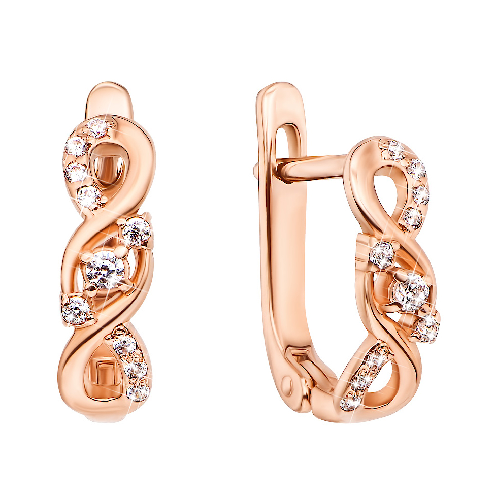 

Серьги из красного золота с фианитами 000129715