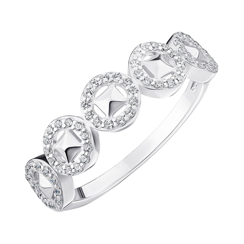 

Серебряное кольцо с фианитами 000148539 16 размера
