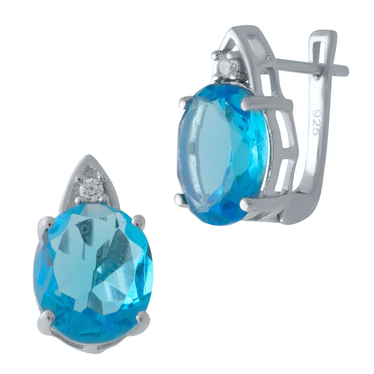 

Серебряные серьги SilverLine с аквамарином nano