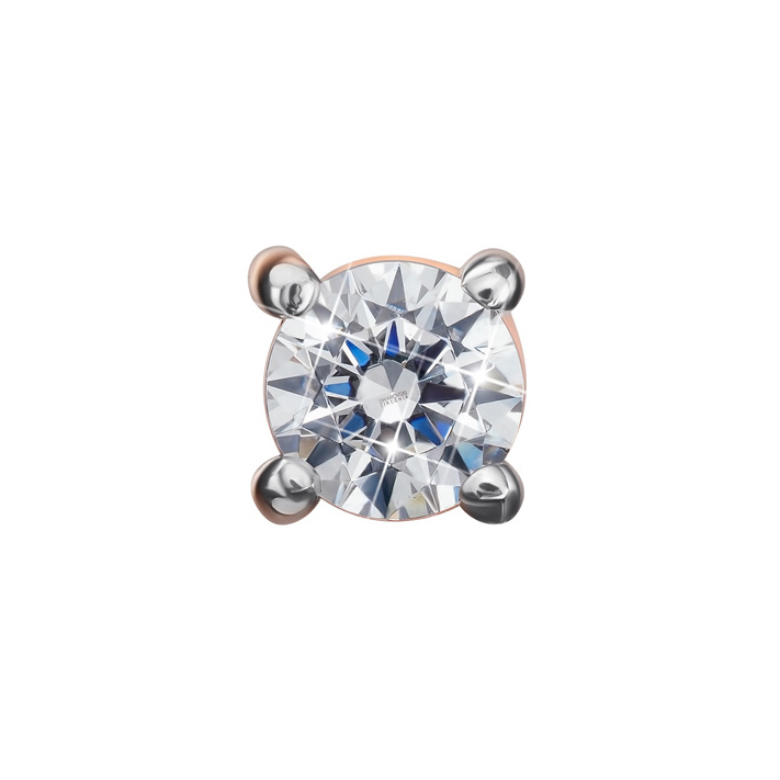 

Серьга-пуссета из красного золота с кристаллом Swarovski и родированием 000132267