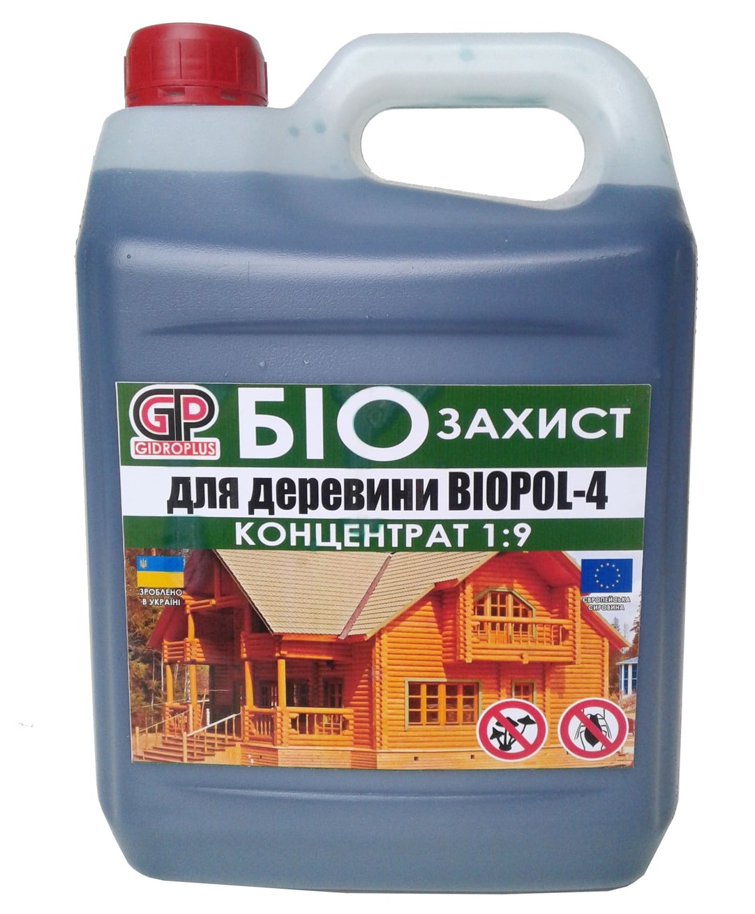 

Биозащита для древесины Gidroplus Biopol-4 концентрат 1:9 5 л зеленый