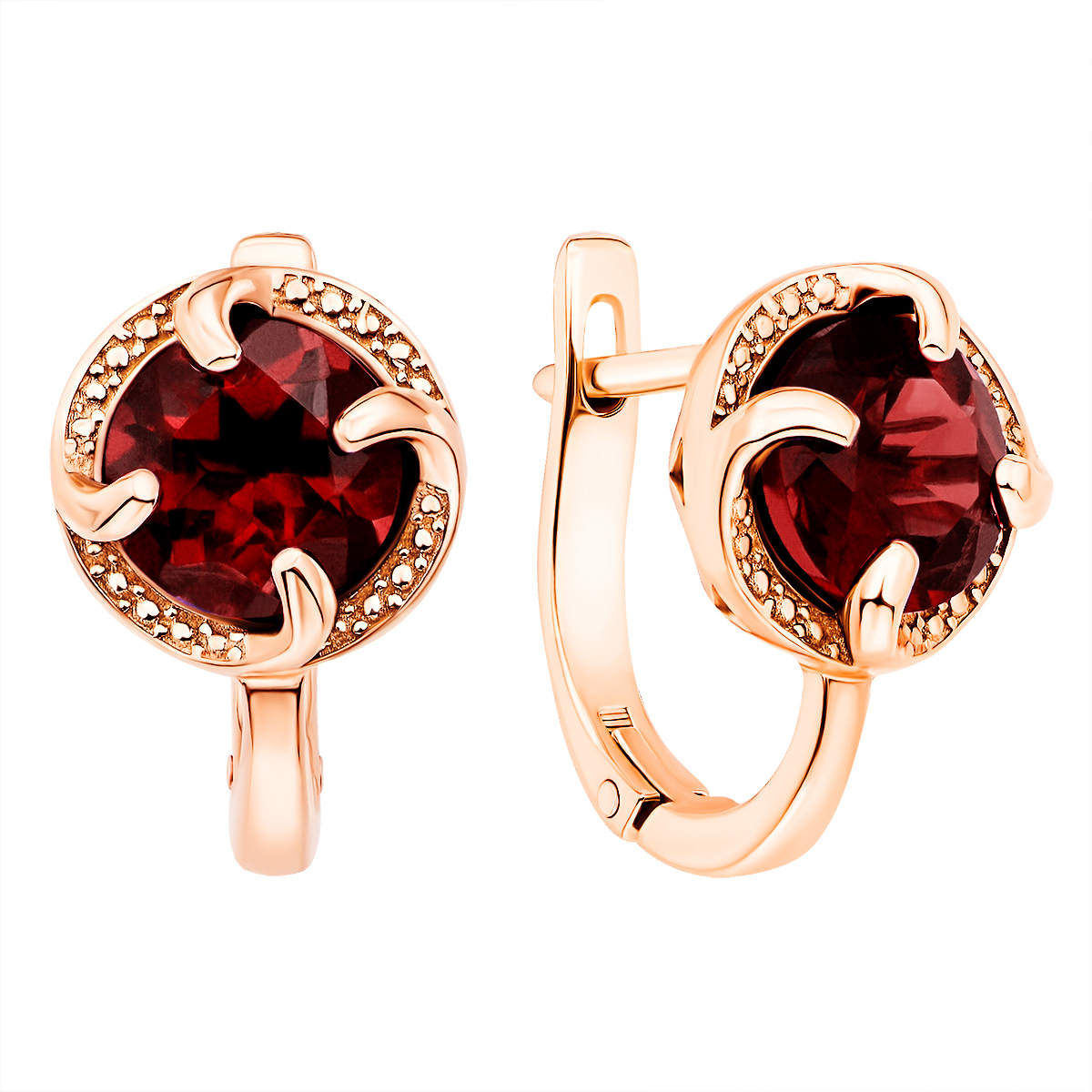 

Серьги из красного золота с гранами 000134995