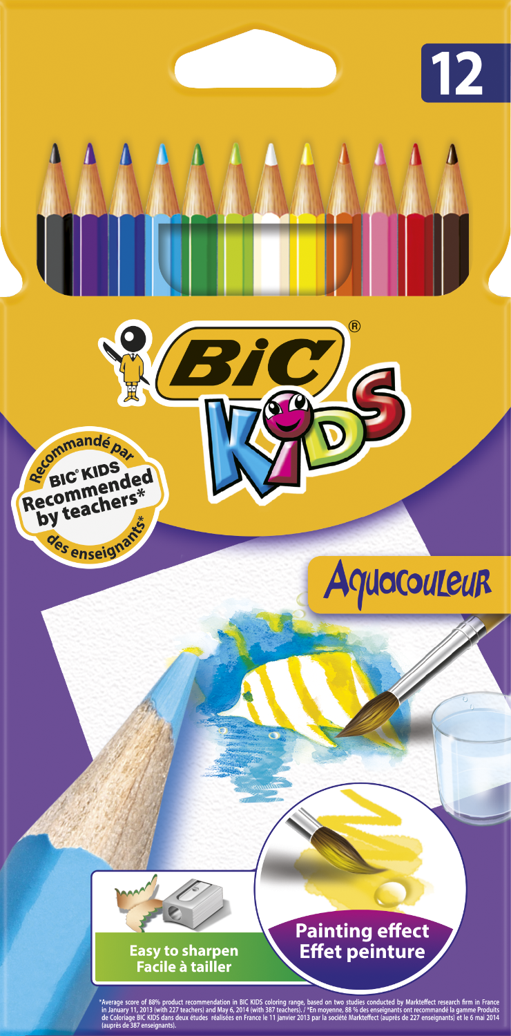 

Карандаши цветные Bic Evolution Aquacouleur 12 шт (bc8575614)