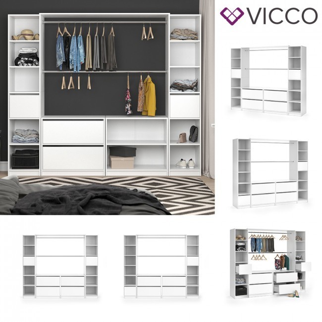 

Готовый модульный гардероб Vicco Visit XXXL, белый
