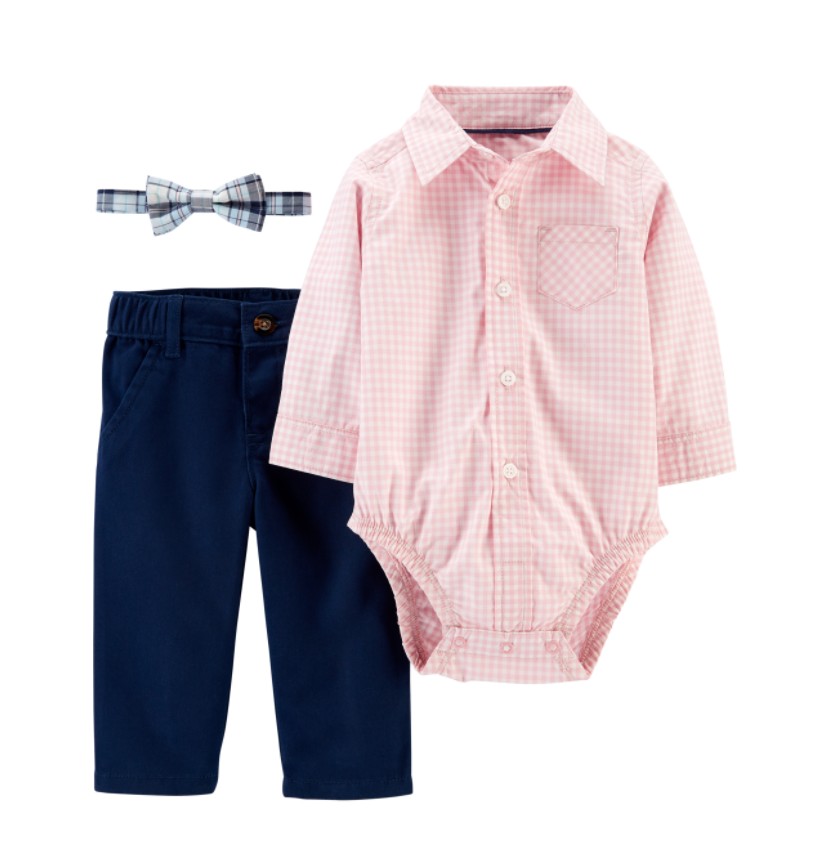 

Комплект Carter's для мальчика из 3 предметов в мелкую клетку Dress Me Up 80 см
