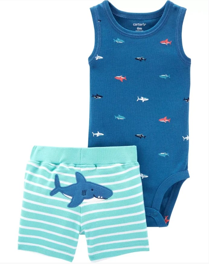 

Комплект Carter’s 2 в 1 shark для мальчика 55-61
