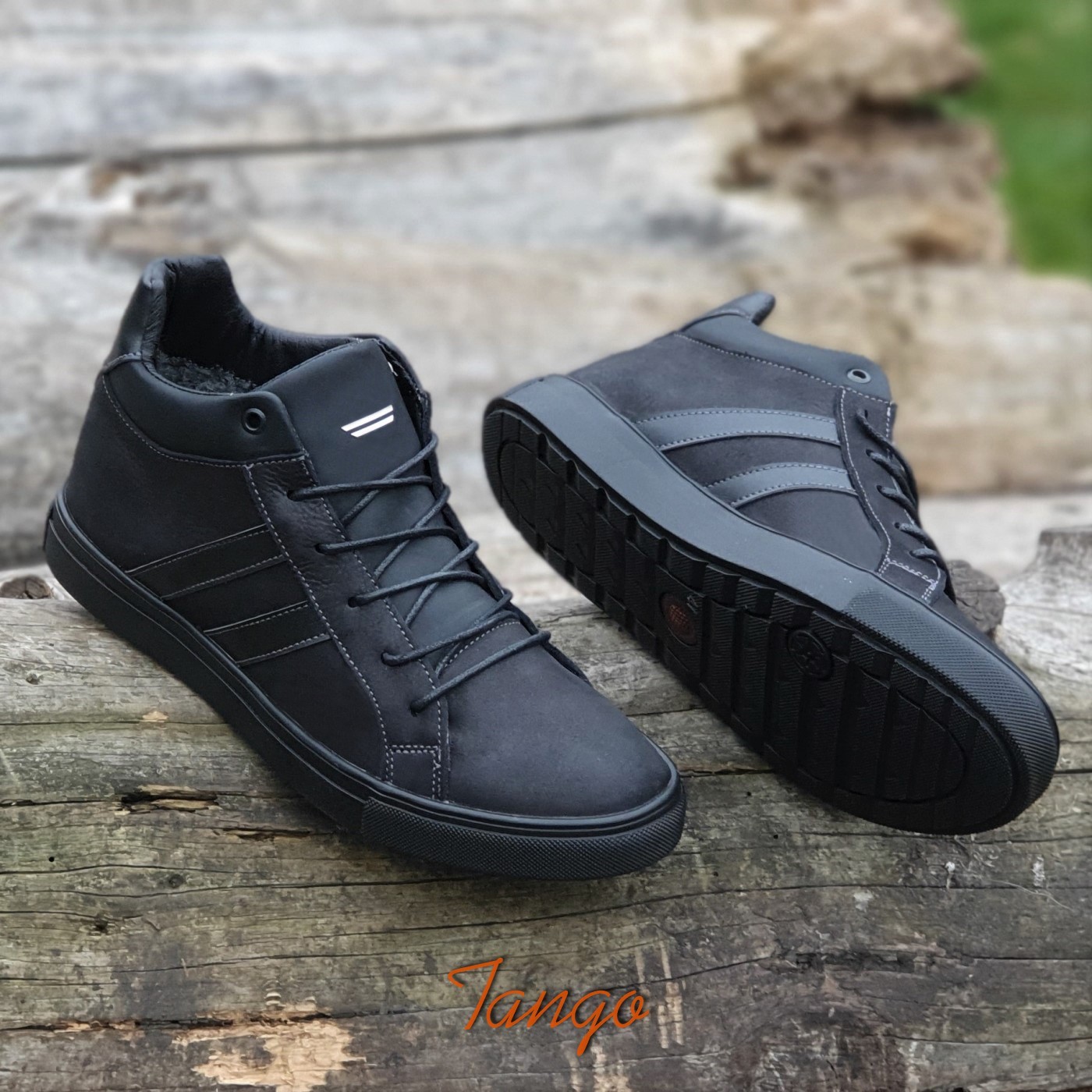 

Кеды мужские Nuar 44р Черные зимние кожаные Код 1850