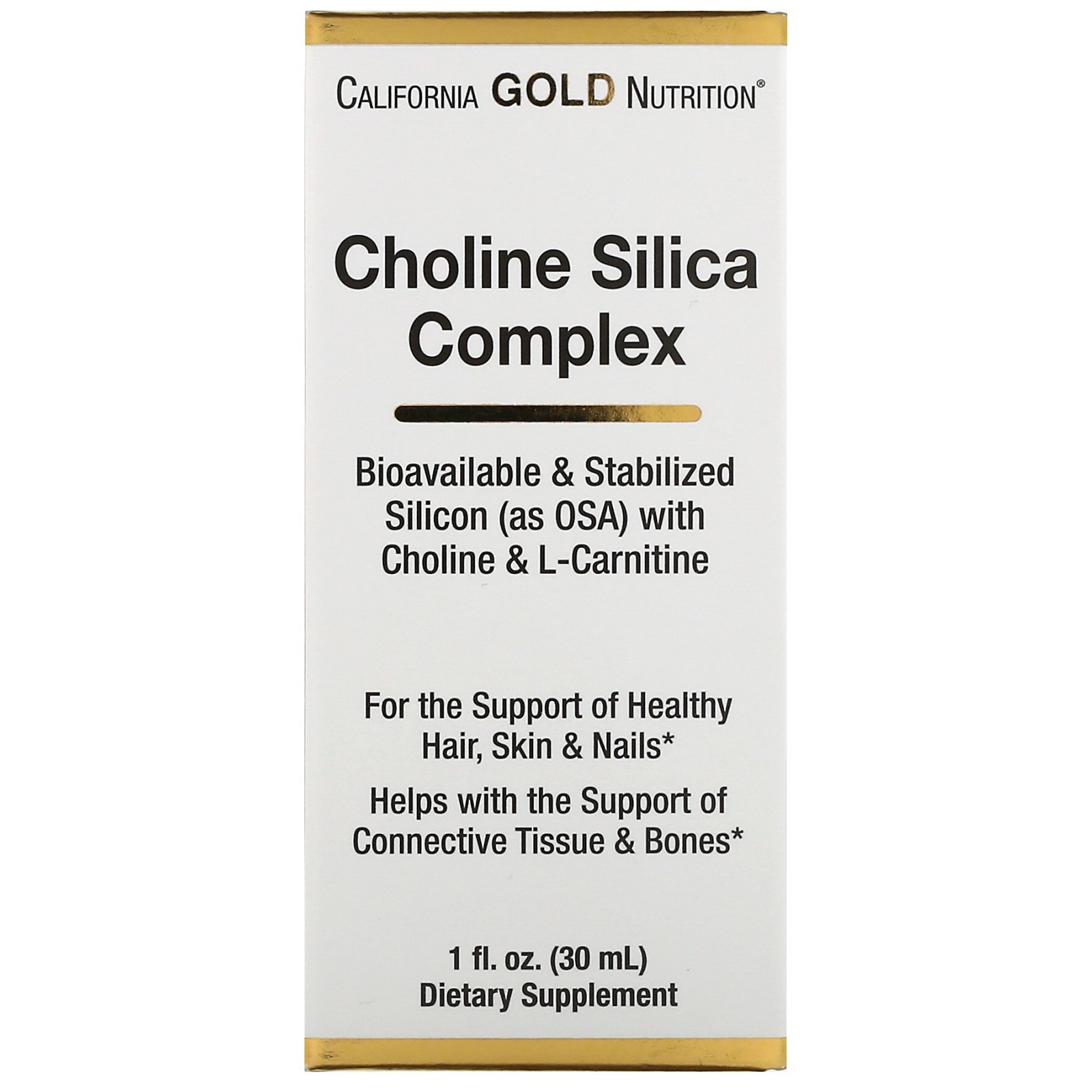 

Холиновый и кремниевый комплекс, California Gold Nutrition, для выработки коллагена, 60 мл