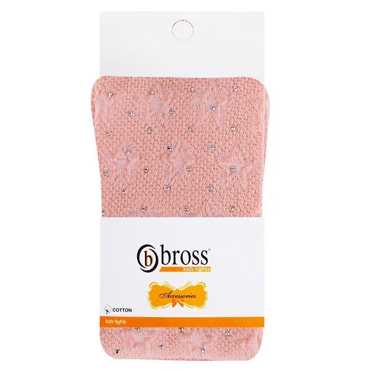 

Колготы детские BROSS тонкие нарядные со стразами 122-128 см 7-9 лет Персиковые