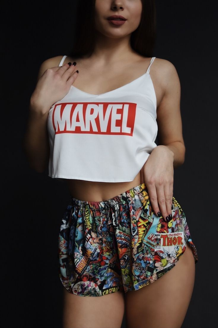 

Піжама Swatti Marvel M L Білий і різнокольоровий