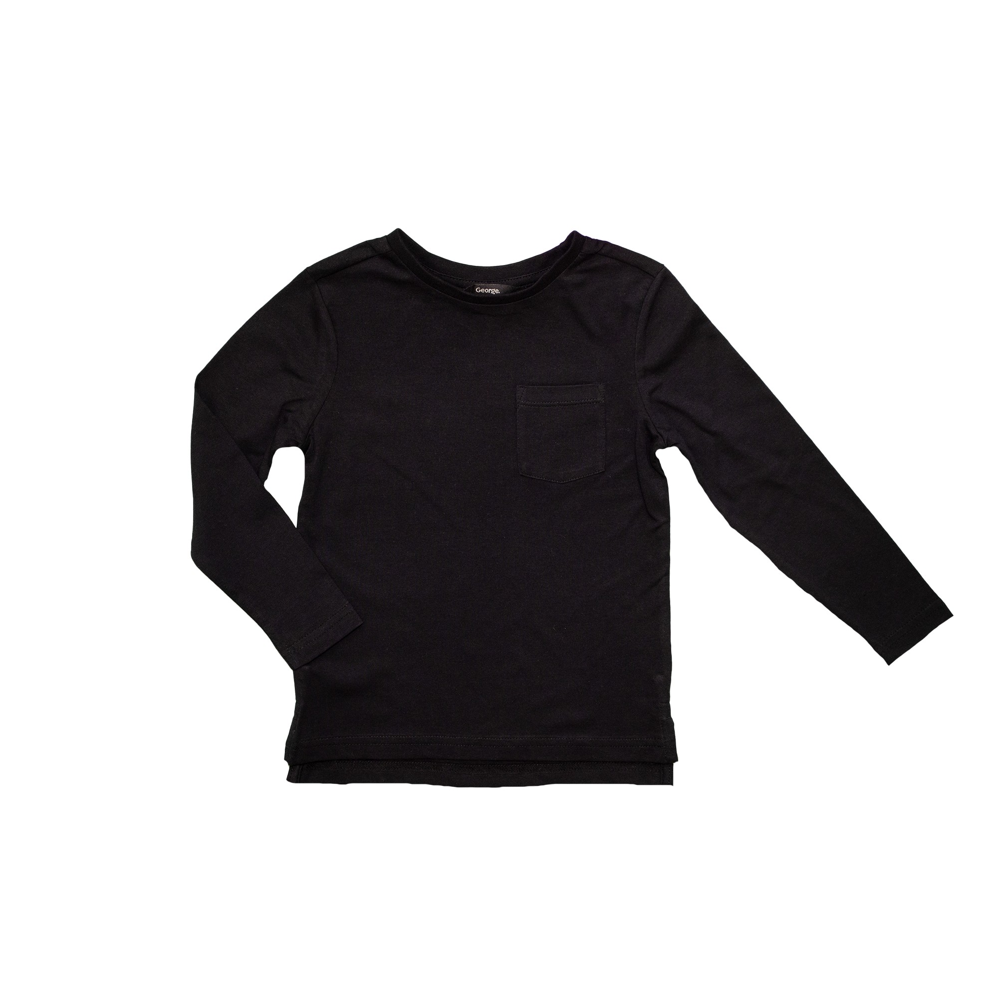 

Футболка с длинным рукавом для мальчика ( 1 шт.) George чёрного цвета с карманом и разрезами по бокам 1-1.5 года (80-86 см) 1684