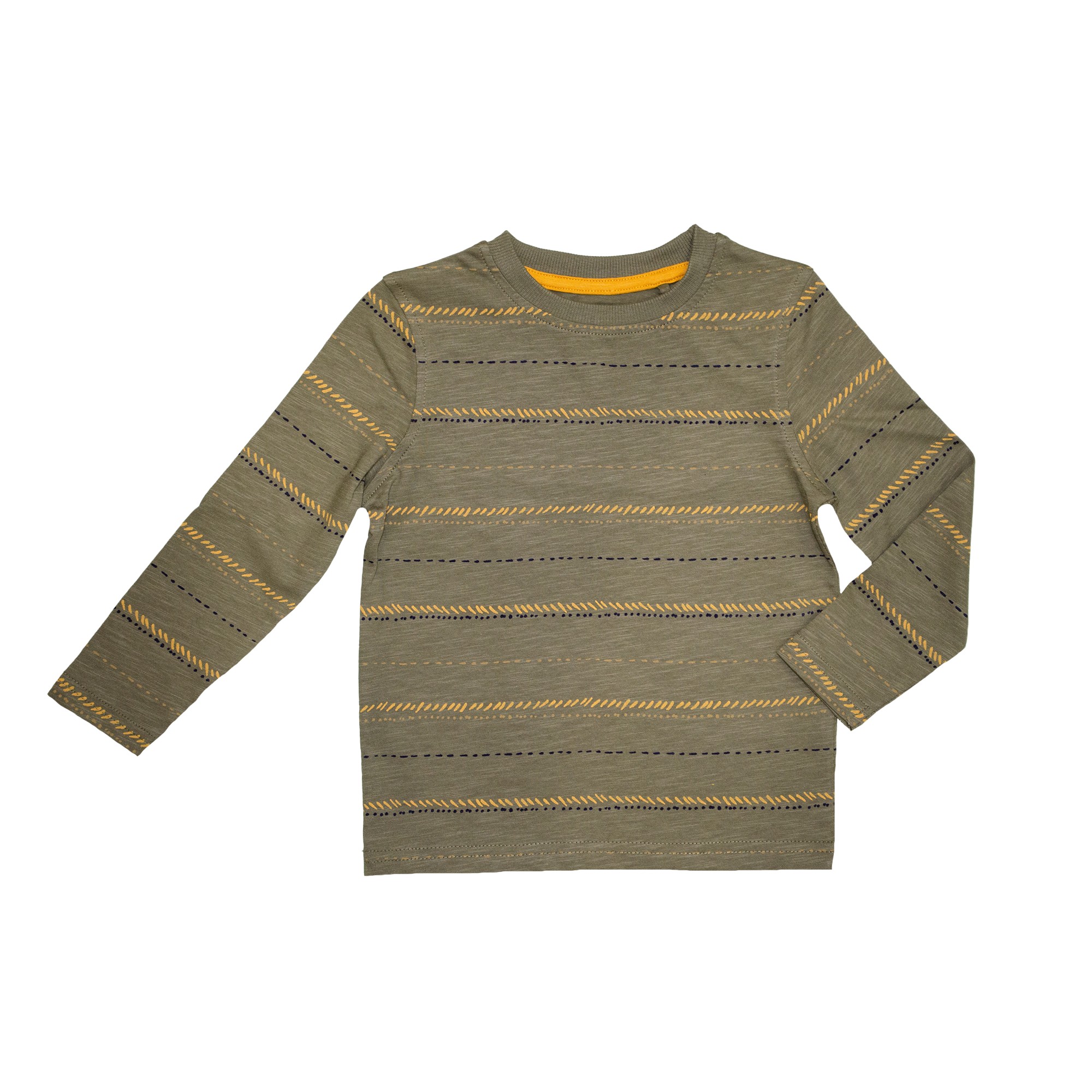 

Футболка с длинным рукавом для мальчика ( 1 шт.) George зелёного цвета с жёлтыми полосками 1.5-2 года (86-92 см) 1591