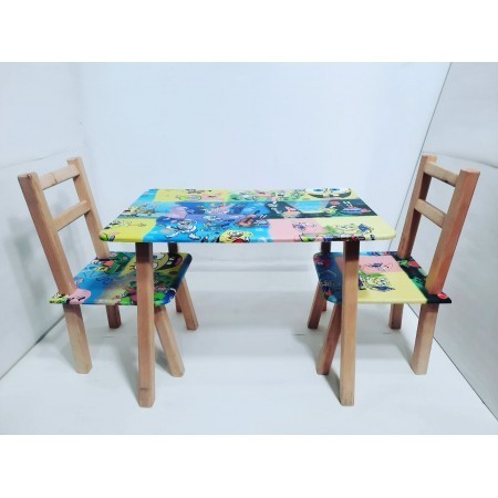 

Стол с двумя стульчиками Toys ГУбка Боб С 075 60х46 см мультяшный