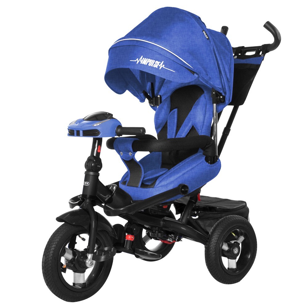 

Велосипед трехколесный TILLY Impulse T-386/1 Поворотное Сидение Пульт ДУ Музыка USB Синий