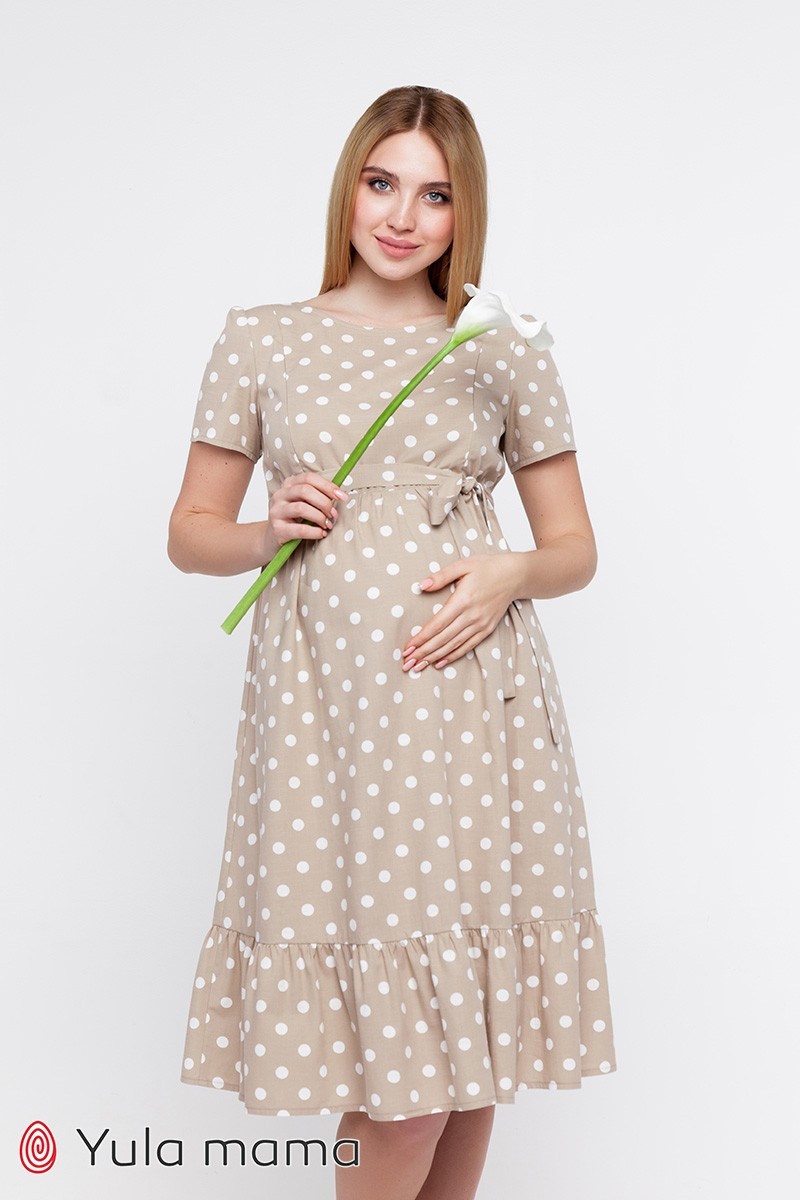 

Платье для беременных и кормящих Юла Мама Andrea  бежевый с крупным горохом (DR-20.051, Платье для беременных и кормящих Юла Мама Andrea XL бежевый с крупным горохом (DR-20.051)