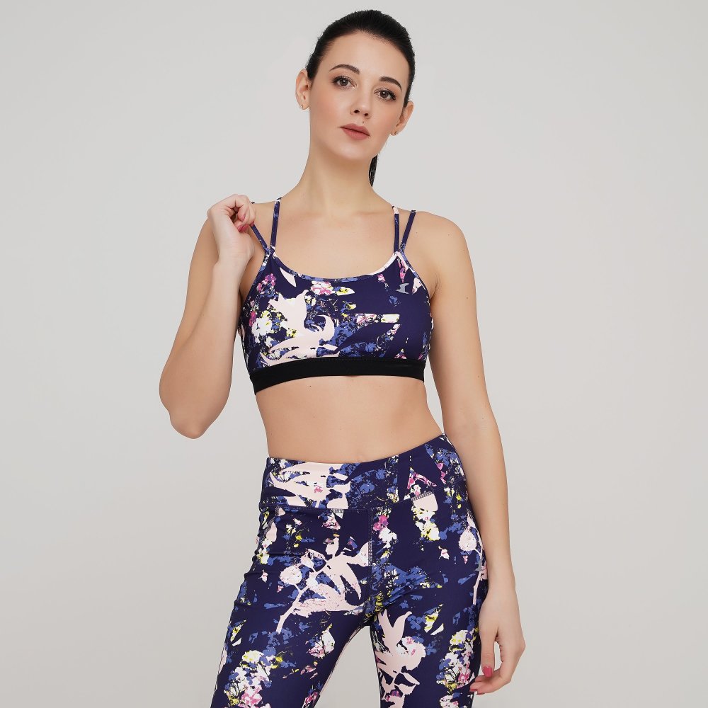 

Женский спортивный топ Lagoa women's print bra Темно-Синий 44