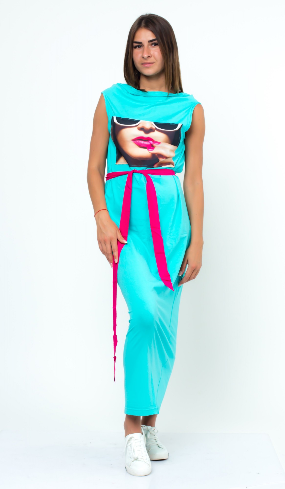 

Летнее платье с нашивкой Luire М Бирюзовое