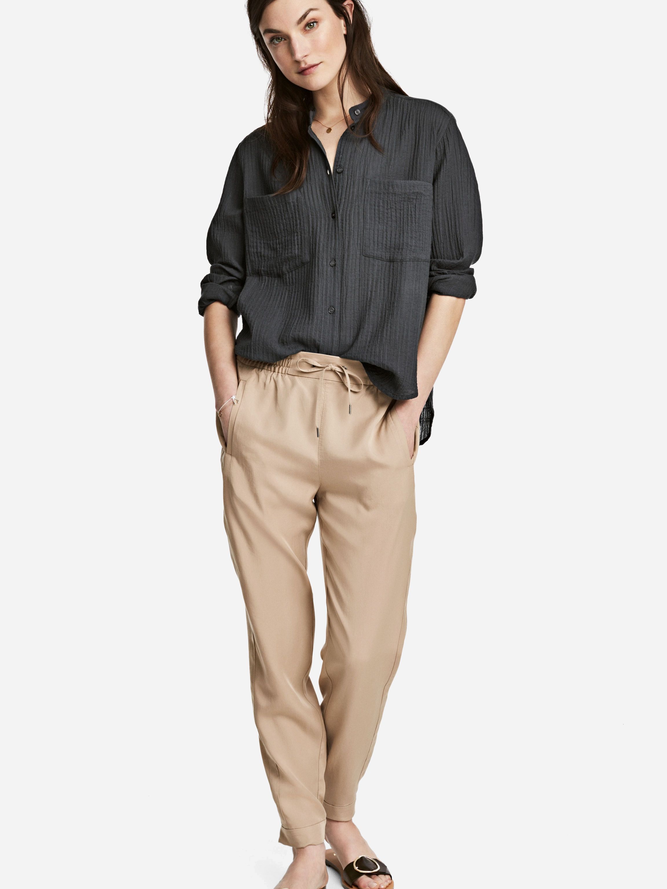 

Брюки H&M 4723505 46 Бежевые