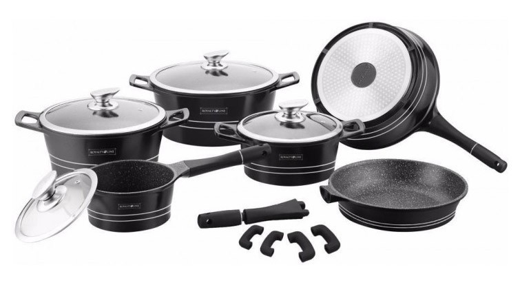 

Набор посуды с антипригарным покрытием Royalty Line RL-ES1014M Black