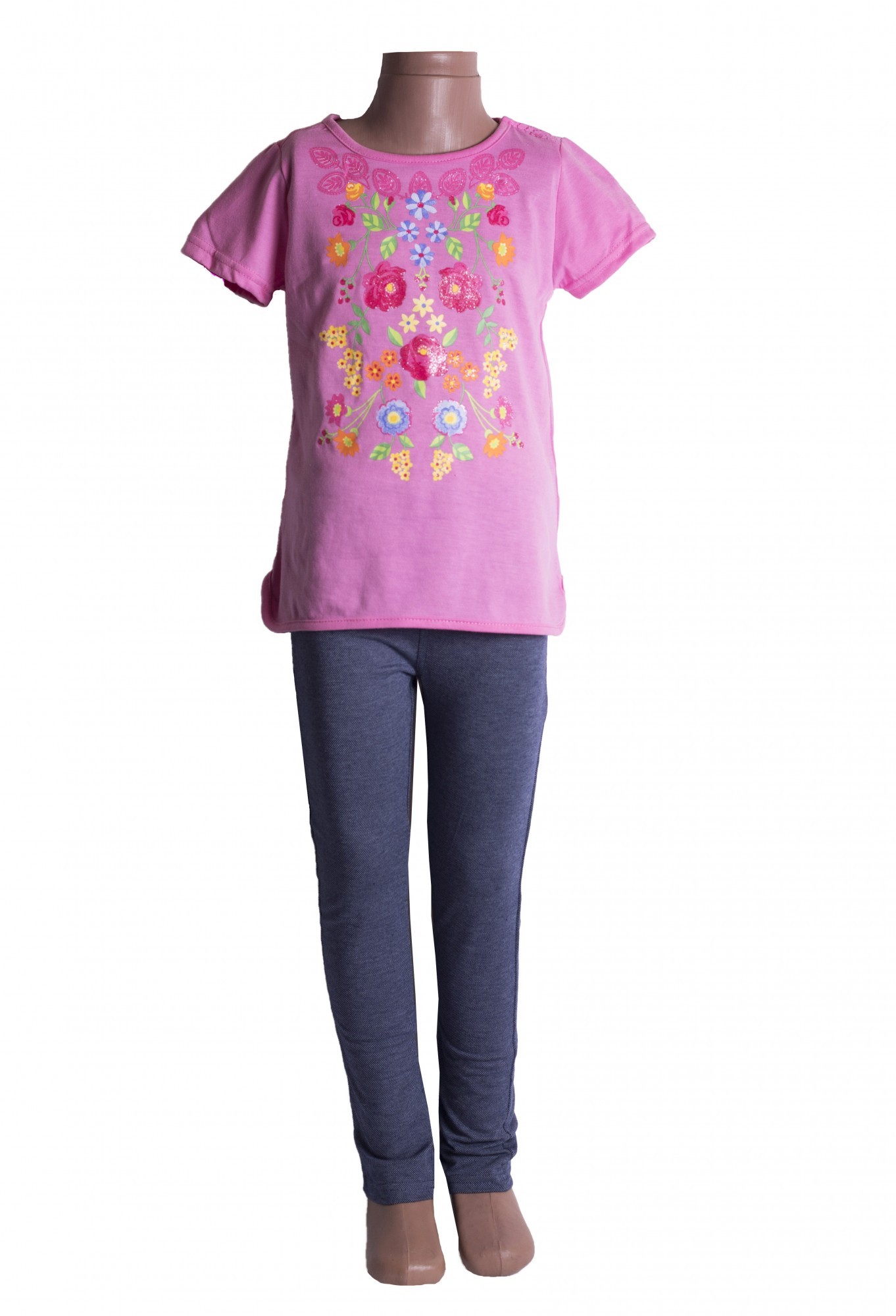 

Комплект: кофта, лосины only kids 110-116 см Розово-синий (OKK flowers pink 110-116 см)