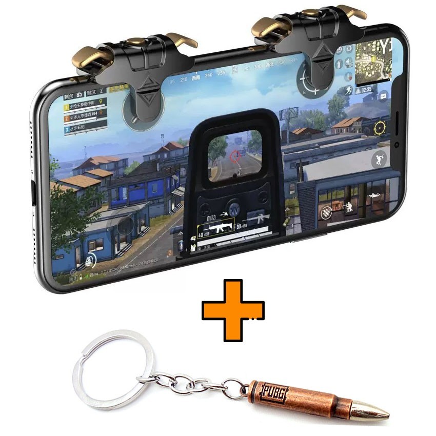 

Игровые контроллеры Marpiel Gold Bull (геймпад триггеры курки для смартфона для PUBG) + брелок патрон 7.62 mm