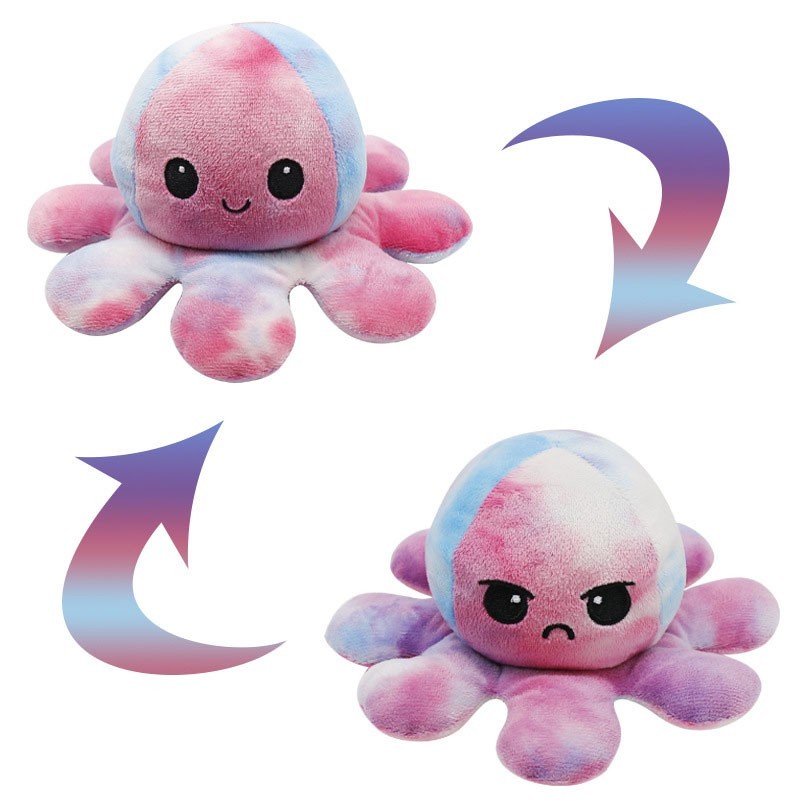 

Мягкая игрушка Осьминог-перевертыш двухсторонний Reversible Octopus Plushie ROP6 розово-бежевый