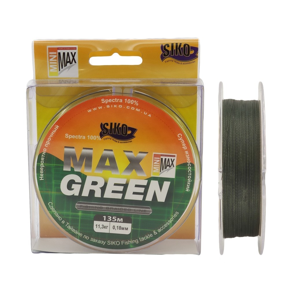 

Шнур рыболовный SIKO Max Green 0,18мм 11.3кг 135m