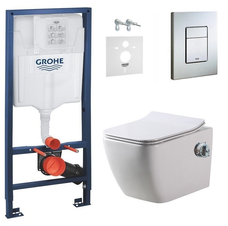 

Инсталляция GROHE Rapid SL 38772001+ Унитаз-биде подвесной DUSEL CUBIS TERMIX с термостатом+ Сиденье Slim Soft-Close+Панель смыва Grohe Skate Cosmopolitan
