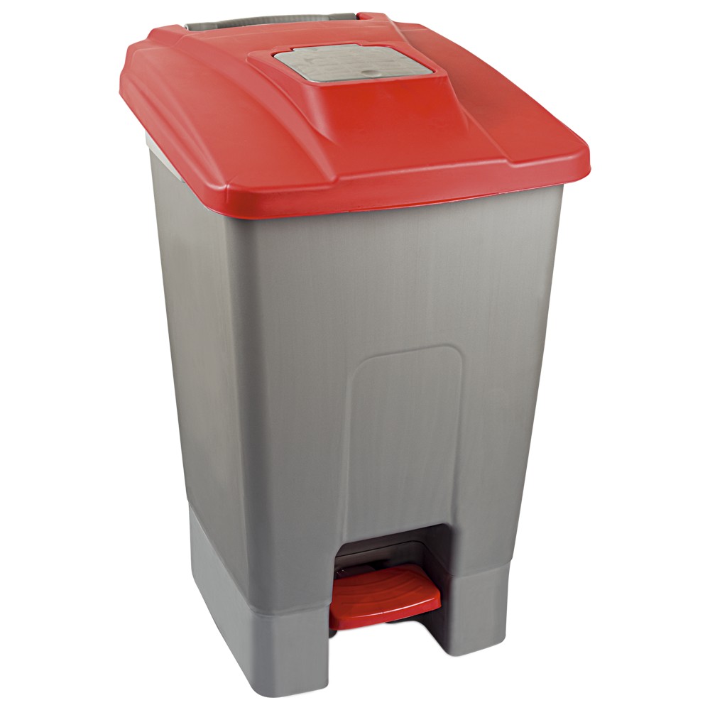 

Бак для мусора с педалью Planet 100 л серо красный